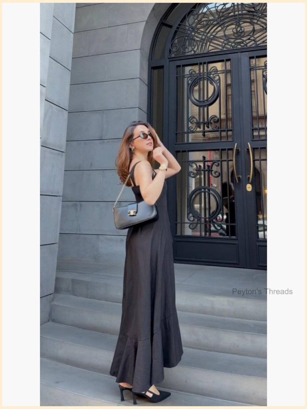 Casual V-Neck Ruffle Split Flowy A-Line Midi Cocktail Dress - Picture 7 of 7